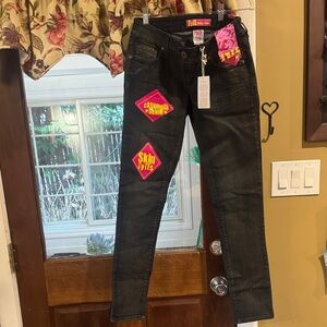 Tyte Jeans Black Pants with Pink Accents